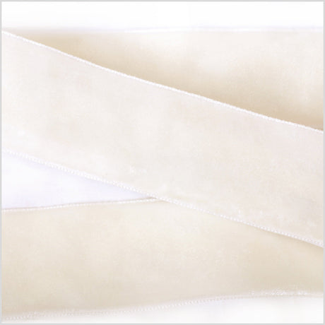 Double Faced Velvet Ribbon Made in Italy - 1.5" - Off-White