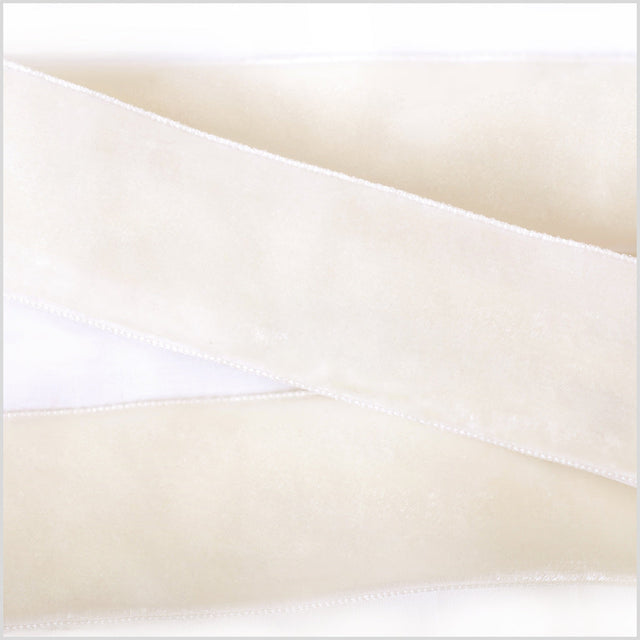 Double Faced Velvet Ribbon Made in Italy - 1.5" - Off-White