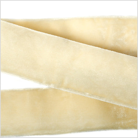 Double Faced Velvet Ribbon Made in Italy - 1.5" - Ivory