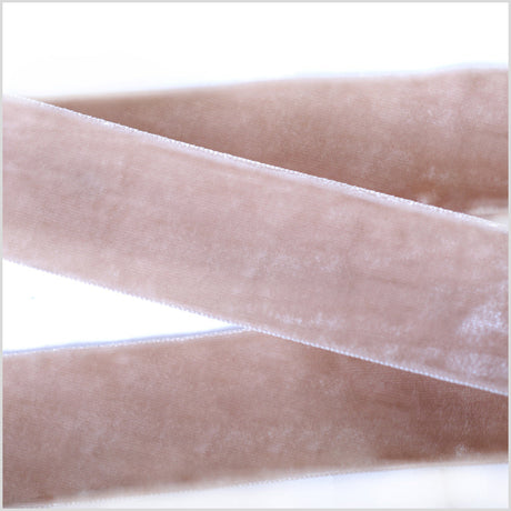 Double Faced Velvet Ribbon Made in Italy - 1.5" - Beige