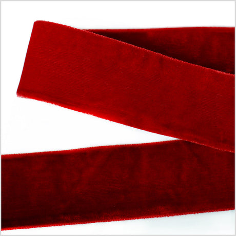 Double Faced Velvet Ribbon Made in Italy - 1.5" - Red