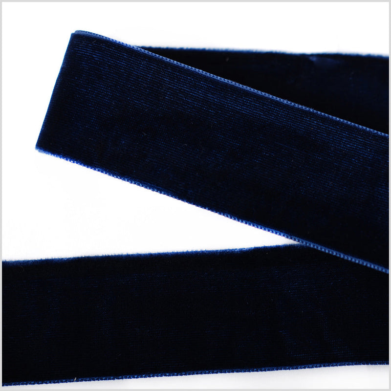 Double Faced Velvet Ribbon Made in Italy - 1.5" - Navy