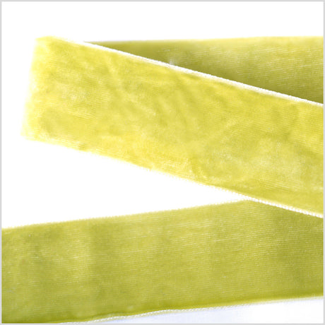 Double Faced Velvet Ribbon Made in Italy - 1.5" - Lime Green