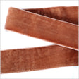 Double Faced Velvet Ribbon Made in Italy - 1.5" - Dark Tan