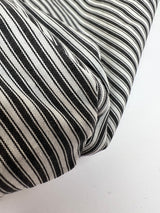 Cotton Blend Striped Gray White Fabric