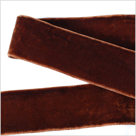 Double Faced Velvet Ribbon Made in Italy - 1.5" - Brown