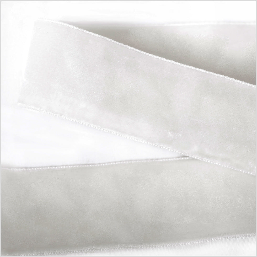 Double Faced Velvet Ribbon Made in Italy - 1.5" - White