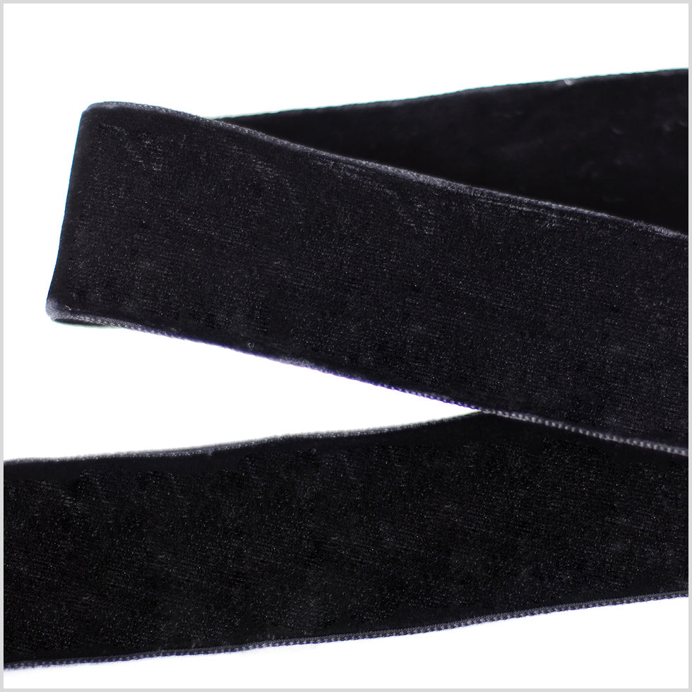 Double Faced Velvet Ribbon Made in Italy - 1.5" - Black