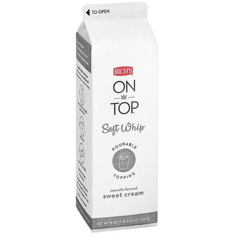 Rich's On Top 19 fl. oz. Soft Whip Pourable Sweet Cream Cold Foam Topping - 12/Case