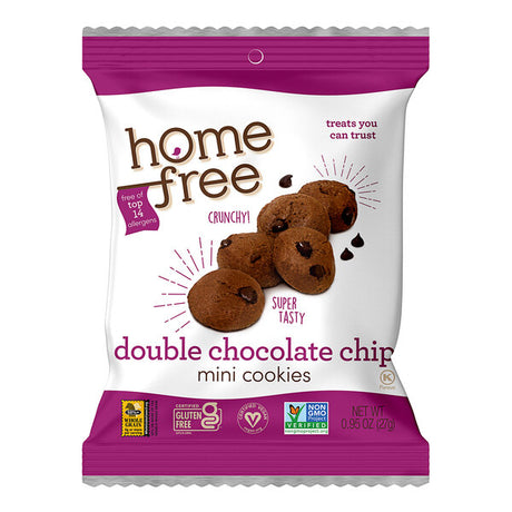 Homefree Gluten-Free Mini Double Chocolate Chip Cookies 0.95 oz. - 30/Case