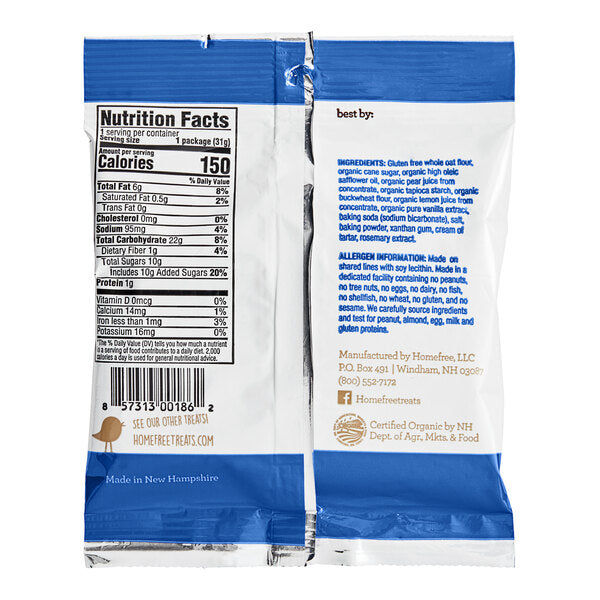 Homefree Gluten-Free Mini Vanilla Cookies 1.1 oz. - 30/Case