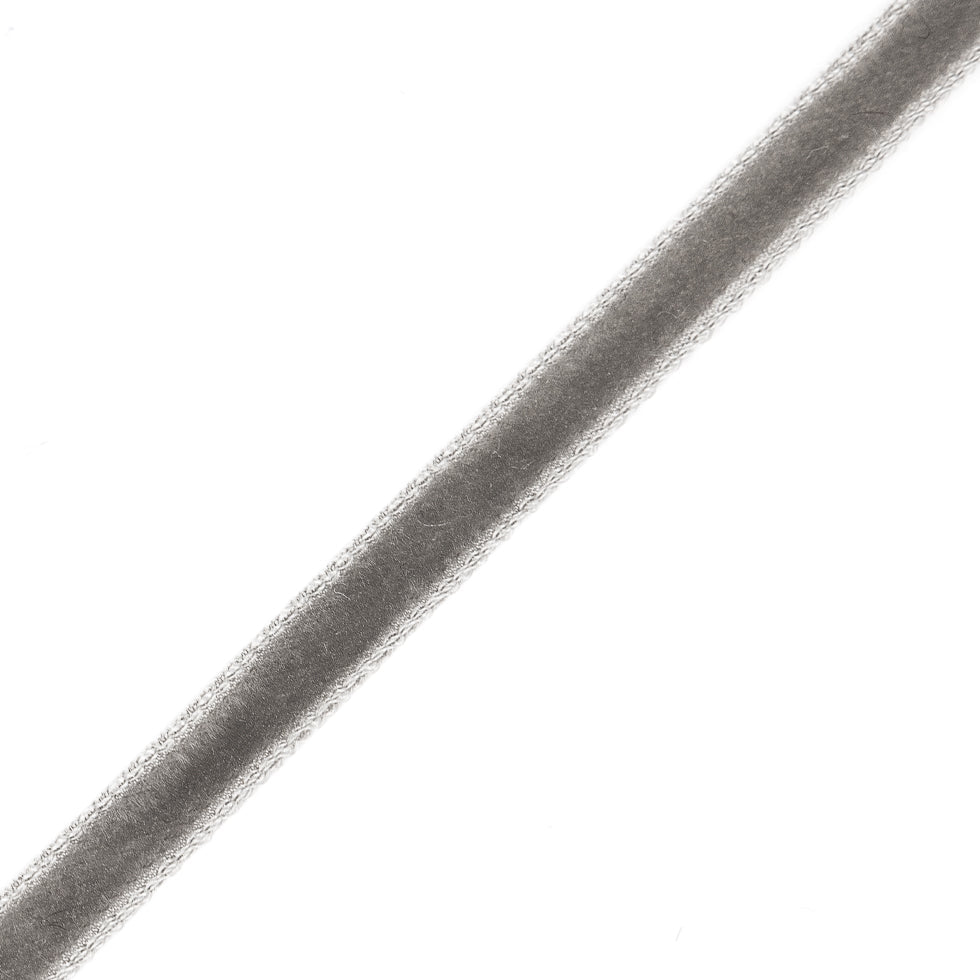 Single Faced Velvet Ribbon Made in Italy - 1/8" - Gray - Sabine Collection