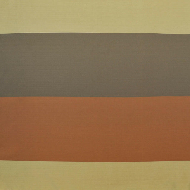 River Stripe NFP Autumn Polyester Fabric - Dark Rust, Antique Gold And Brown Stripe, 126" Width (By The Yard)