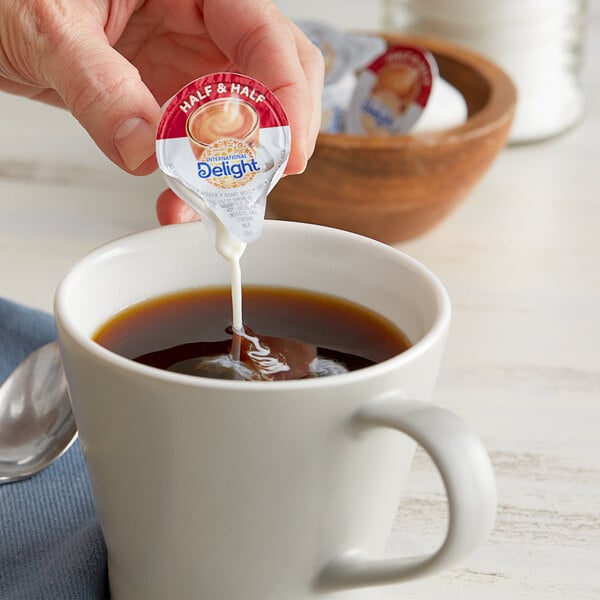 International Delight Half and Half Single Serve Cups - 384/Case