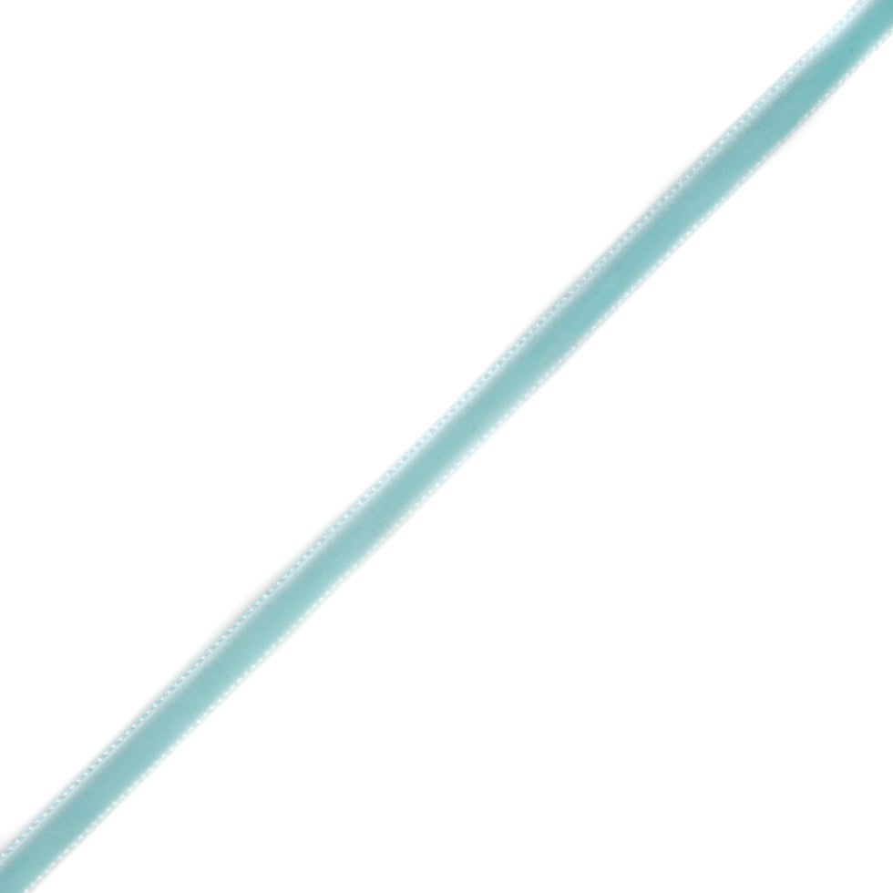 Single Faced Velvet Ribbon Made in Italy - 1/8" - Turquoise - Sabine Collection