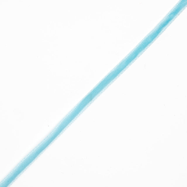 Single Faced Velvet Ribbon Made in Italy - 1/8" - Sky Blue - Sabine Collection