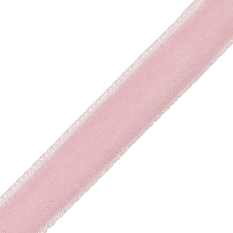 Single Faced Velvet Ribbon Made in Italy - 3/8" - Baby Pink - Sabine Collection