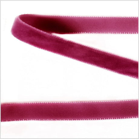 Single Faced Velvet Ribbon Made in Italy - 3/8" - Azalea - Sabine Collection