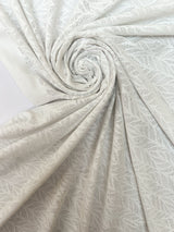 Polyamide Elastane Knitted Floral White Fabric