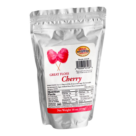 Great Western Great Floss 1 lb. Red Cherry Cotton Candy Concentrate Sugar
