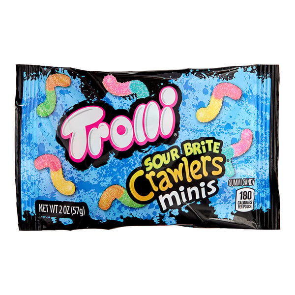 Trolli Mini Sour Brite Crawlers Pouch 2 oz. - 144/Case