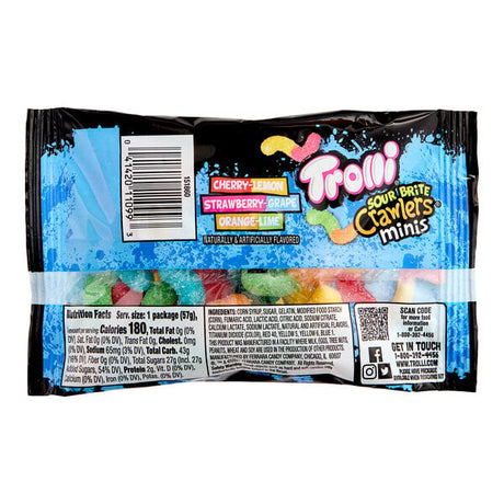 Trolli Mini Sour Brite Crawlers Pouch 2 oz. - 144/Case