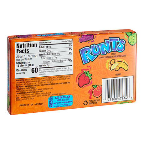 Runts Original Candy Box 5 oz. - 12/Case