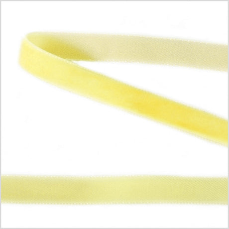 Single Faced Velvet Ribbon Made in Italy - 3/8" - Yellow - Sabine Collection