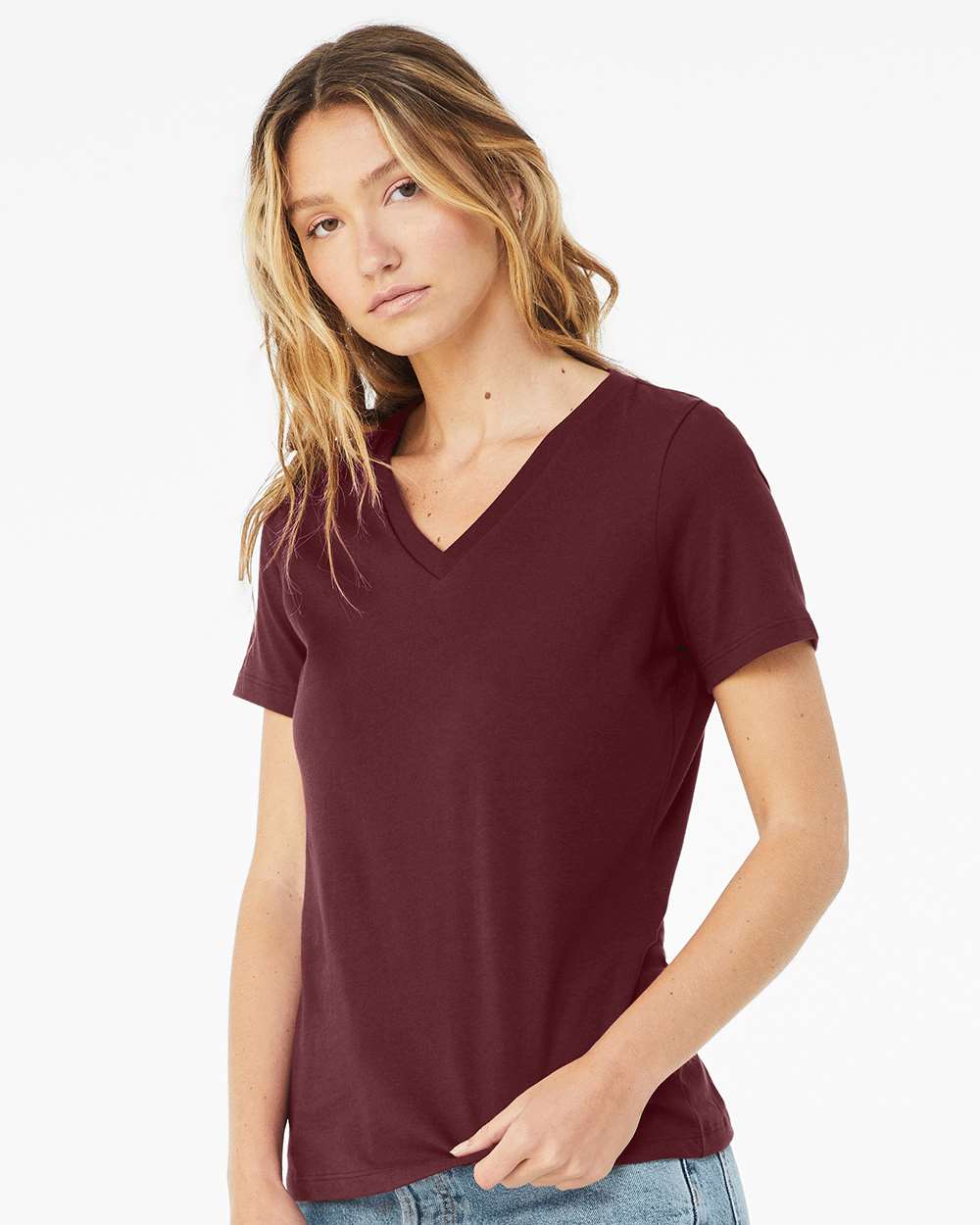 BELLA + CANVAS® Women's Relaxed Jersey V-Neck Tee - 6405