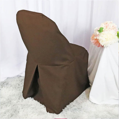 1 Piece Chocolate Polyester Chair Cover for Stylish Folding Seating