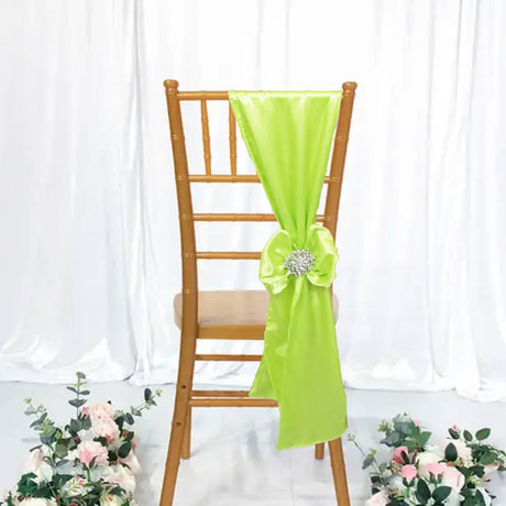 10 Pieces Satin Chair Sashes 8 by 108 inches Key Lime