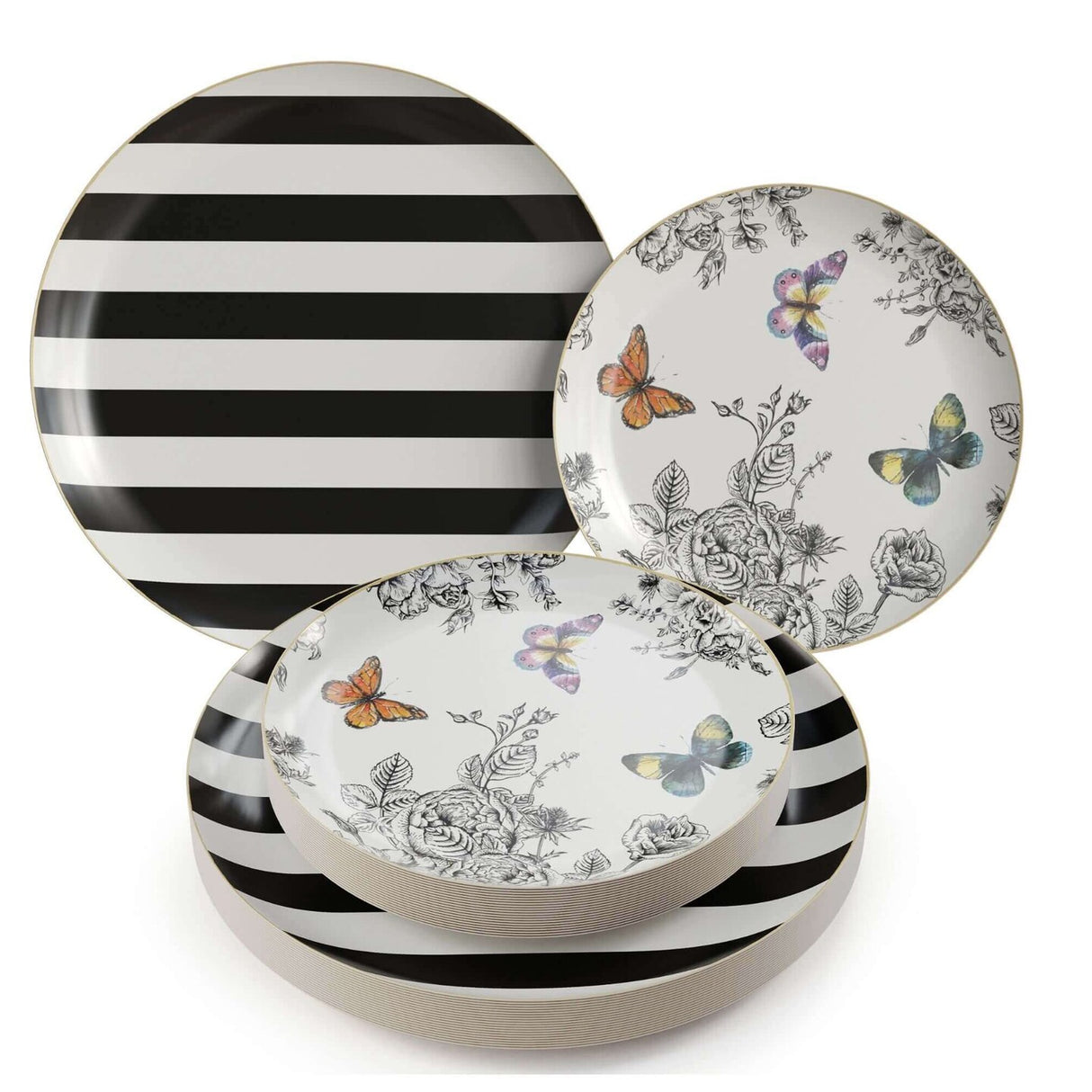 120 Count Earthtrends Monarch Paper Plates for Party Catering Events Assorted Colors 8 Inc