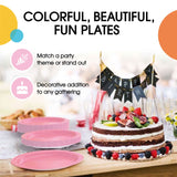 100 Count Pink Paper Plates Durable Disposable Party Plates for Weddings and Events 10"