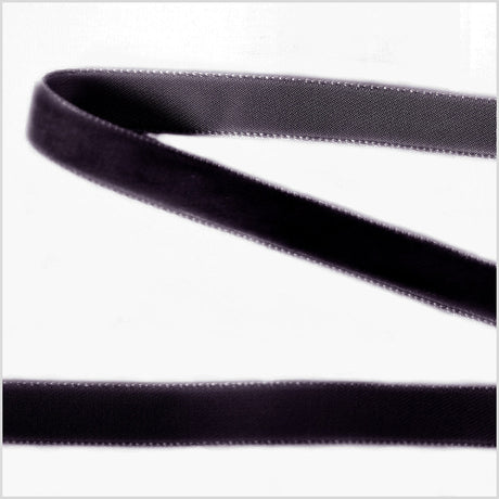 Single Faced Velvet Ribbon Made in Italy - 3/8" - Black - Sabine Collection