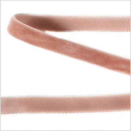 Single Faced Velvet Ribbon Made in Italy - 3/8" - Coffee - Sabine Collection