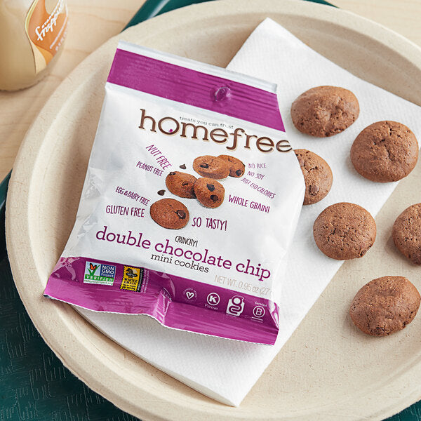 Homefree Gluten-Free Mini Double Chocolate Chip Cookies 0.95 oz. - 30/Case