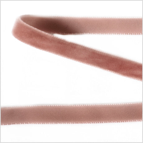 Single Faced Velvet Ribbon Made in Italy - 3/8" - Light Brown - Sabine Collection