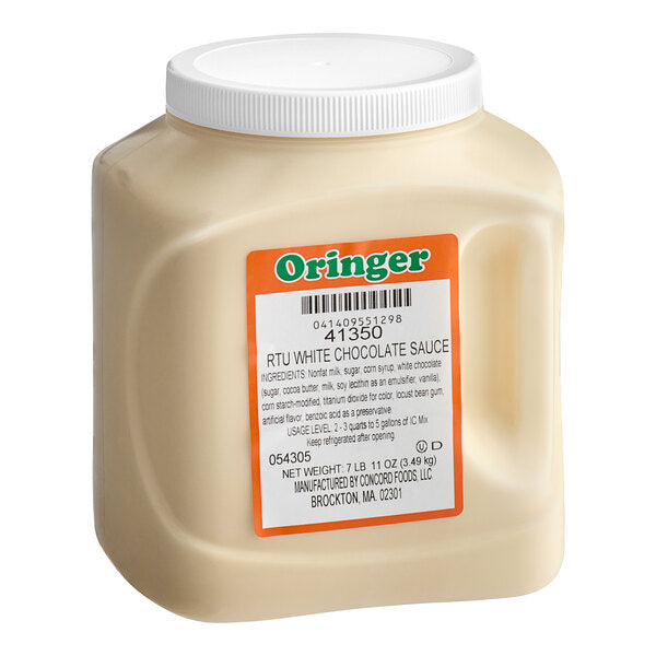Oringer White Chocolate Hard Serve Ice Cream Base 3/4 Gallon - 3/Case
