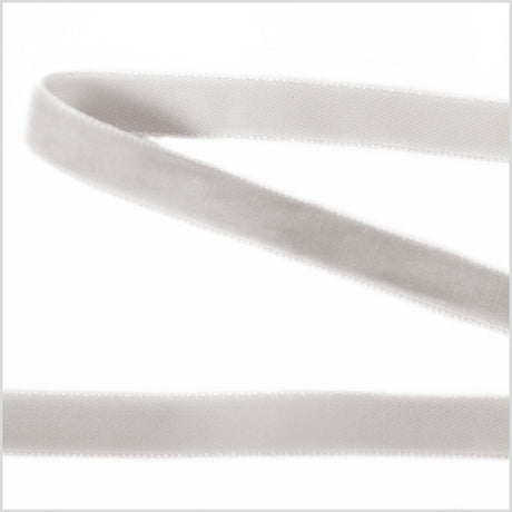 Single Faced Velvet Ribbon Made in Italy - 3/8" - Silver - Sabine Collection