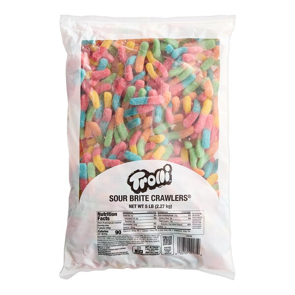 Trolli Sour Brite Gummy Crawlers 5 lb. - 6/Case