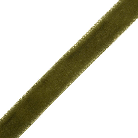 Single Faced Velvet Ribbon Made in Italy - 3/8" - Moss Green - Sabine Collection