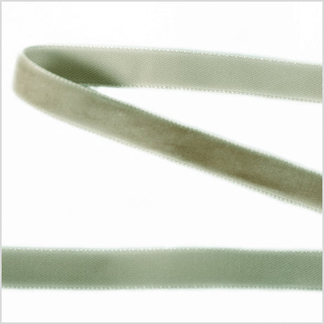 Single Faced Velvet Ribbon Made in Italy - 3/8" - Light Green - Sabine Collection