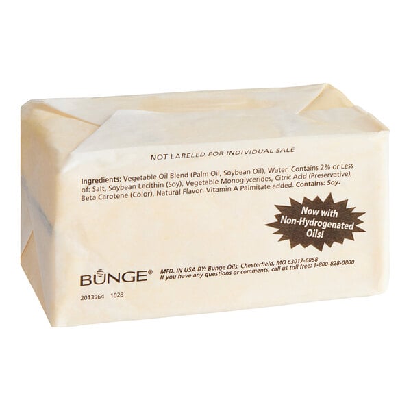 Bunge Old World Non-Hydrogenated Solid Margarine 1 lb. - 30/Case