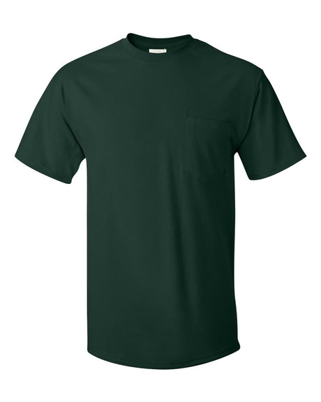 Hanes® Authentic Crewneck Short Sleeve Pocket T-Shirt