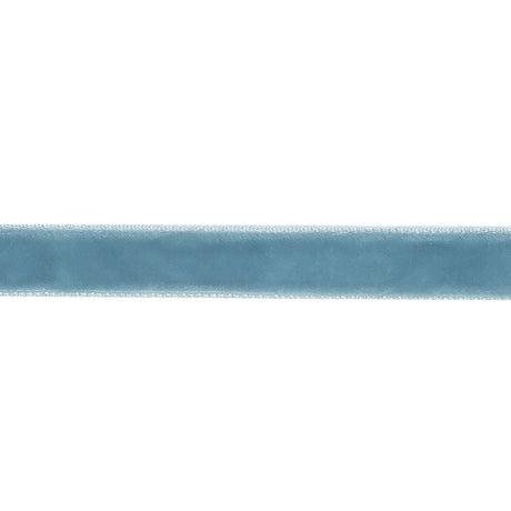Single Faced Velvet Ribbon Made in Italy - 3/8" - French Blue - Sabine Collection