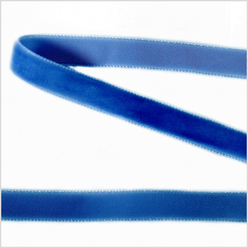 Single Faced Velvet Ribbon Made in Italy - 3/8" - Royal - Sabine Collection