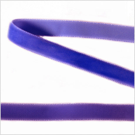 Single Faced Velvet Ribbon Made in Italy - 3/8" - Purple - Sabine Collection