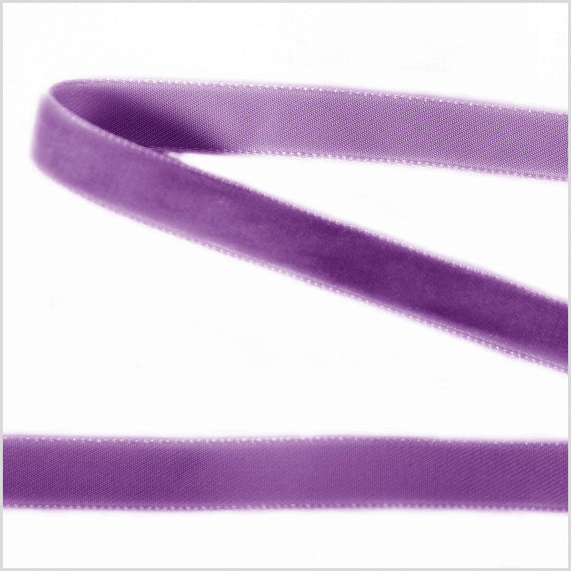 Single Faced Velvet Ribbon Made in Italy - 3/8" - Dark Grape - Sabine Collection