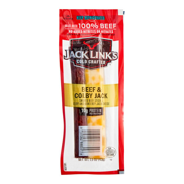 Jack Link's Original Beef Stick and Colby Jack Cheese Combos 1.5 oz. - 16/Case