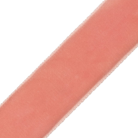 Single Faced Velvet Ribbon Made in Italy - 7/8" - Coral - Sabine Collection